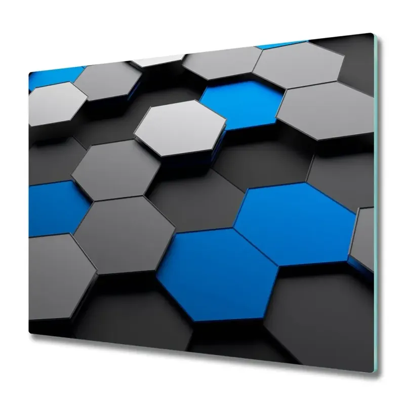 Tocător sticlă Abstracție de hexagoane 3D Popular