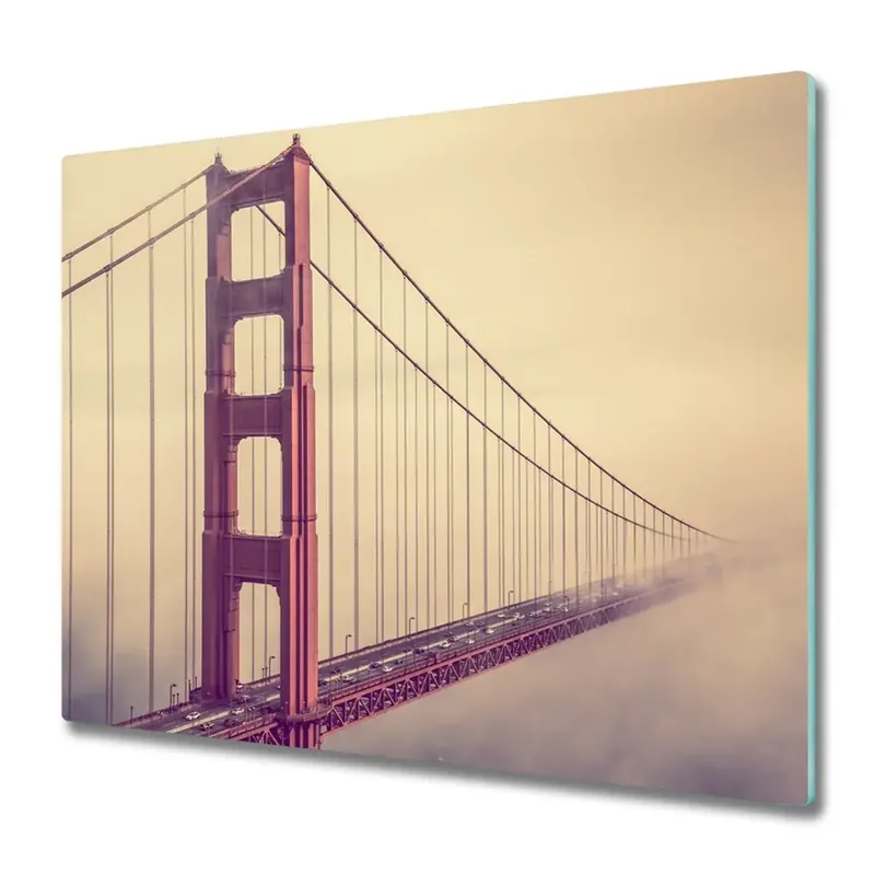 Tocător din sticlă Podul San Francisco în ceață Plată securizată