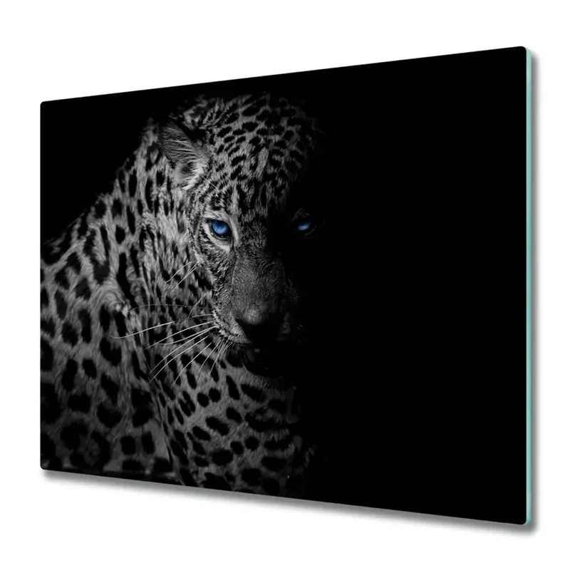 Lichidare de stoc Tocător sticlă Leopard alb și negru