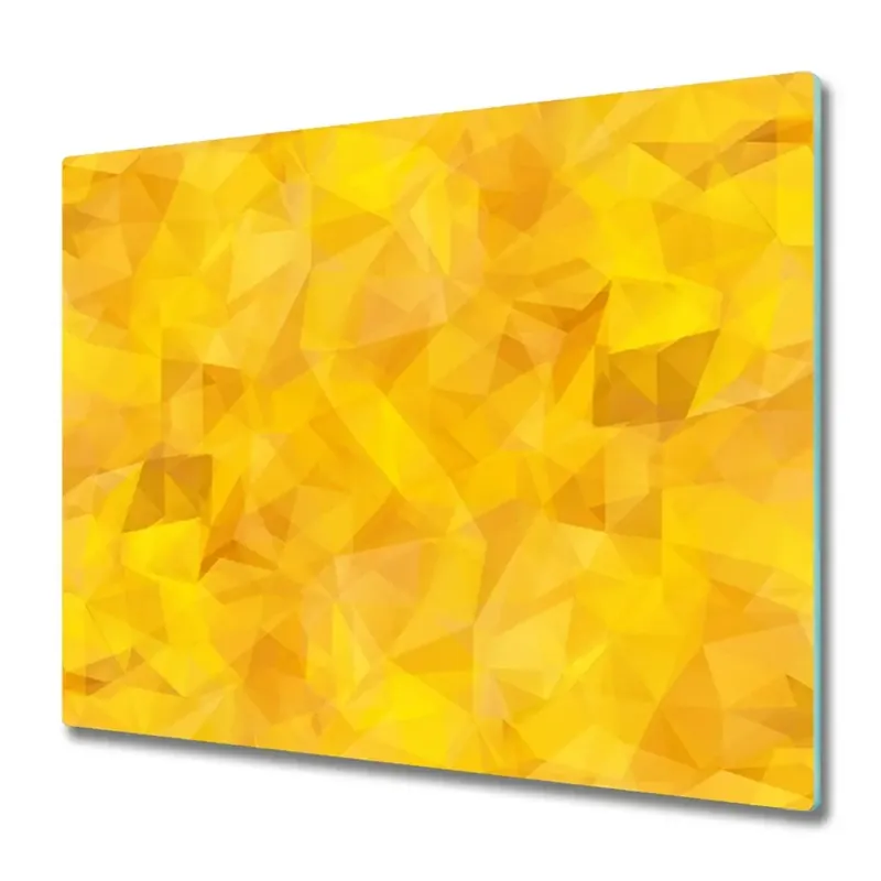Cel mai vândut Tocător din sticlă Triunghiuri galbene abstracte