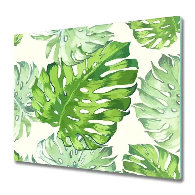 Tocător din sticlă Frunze de Monstera tropicală Bestseller