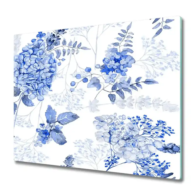 Reducere de preț Tocător de bucătărie Model floral albastru deschis