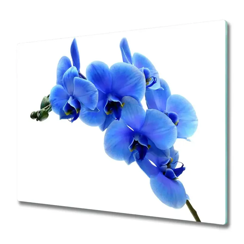 Premium Tocător din sticlă Floare de orhidee albastră