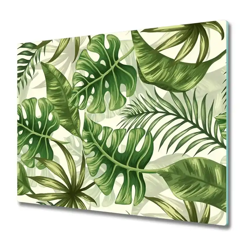 Retur ușor Tocător de bucătărie Frunze de palmier tropical și frunze de monstera