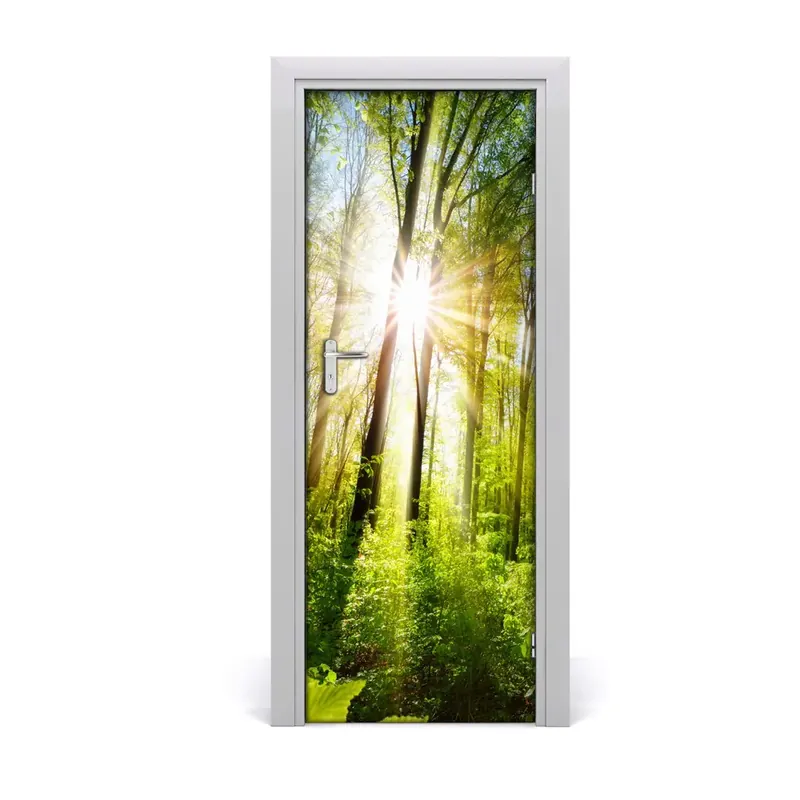 Autocolant pentru uși Pădure însorită Reducere specială