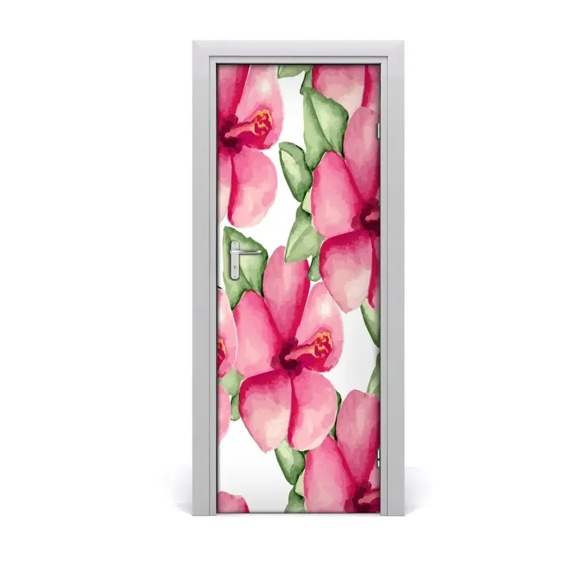 Autocolant de uși Flori tropicale Reducere specială