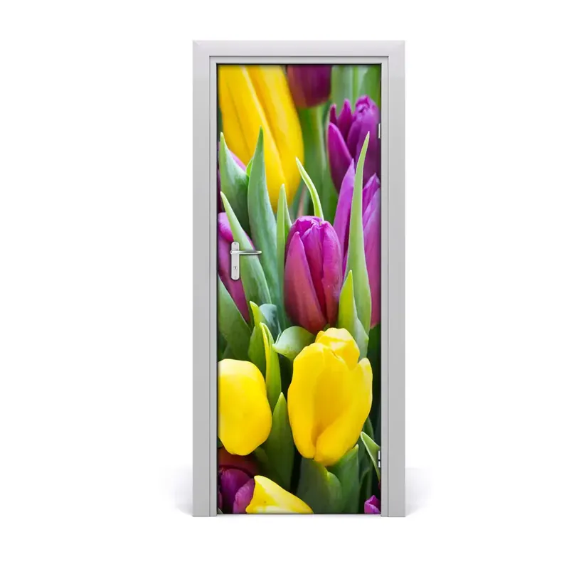 Popular Autocolant de uşă Lalele colorate