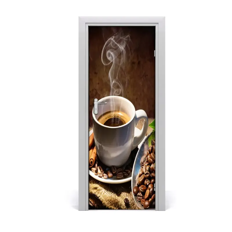 Ofertă limitată Autocolant de uşă ceașcă de cafea