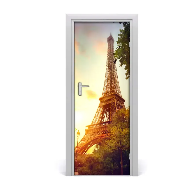 Autocolant de uși Vedere la Turnul Eiffel Premium