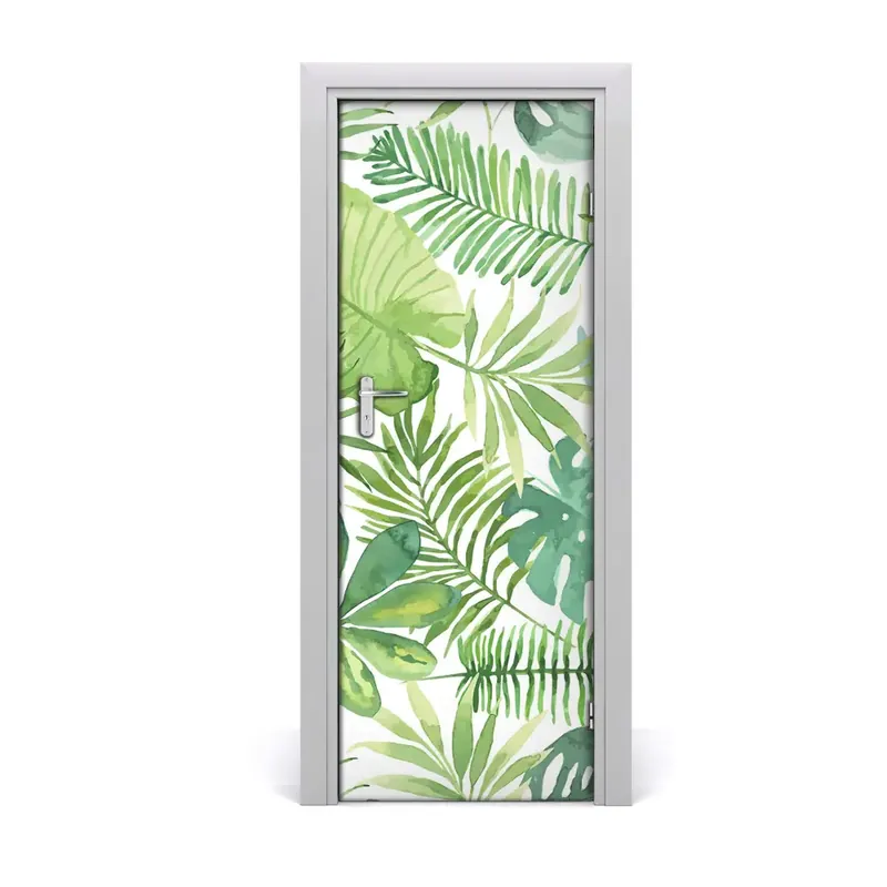 Tapet autocolant pentru uși Frunze tropicale Super ofertă