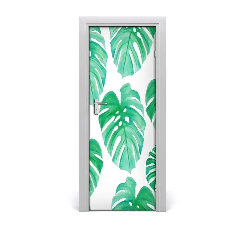 Autocolant pentru uși Frunze tropicale Monstera Comandă acum