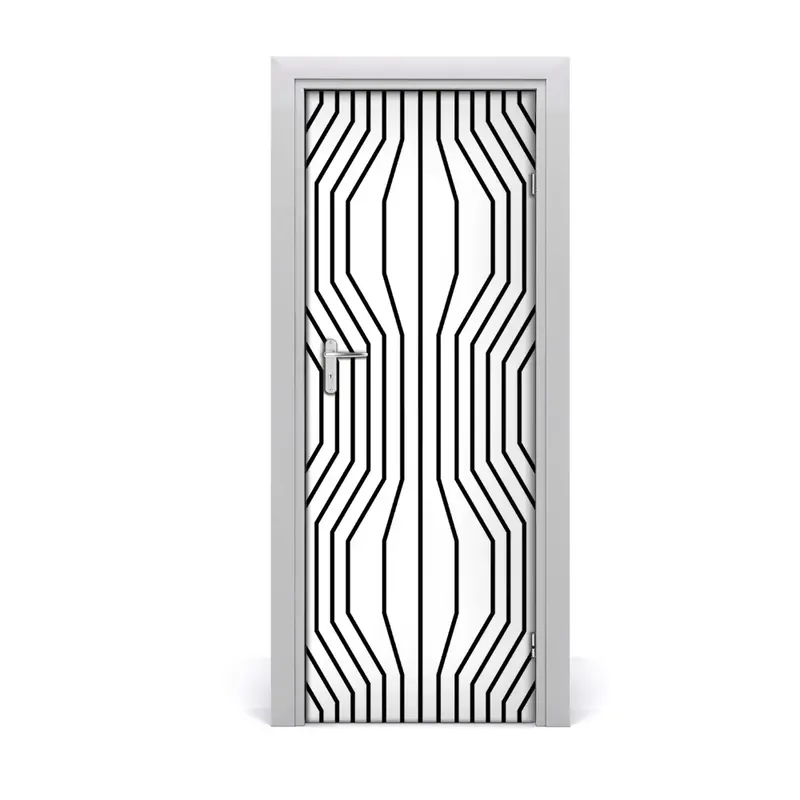 Autocolant de uşă Linii geometrice negre Promoție
