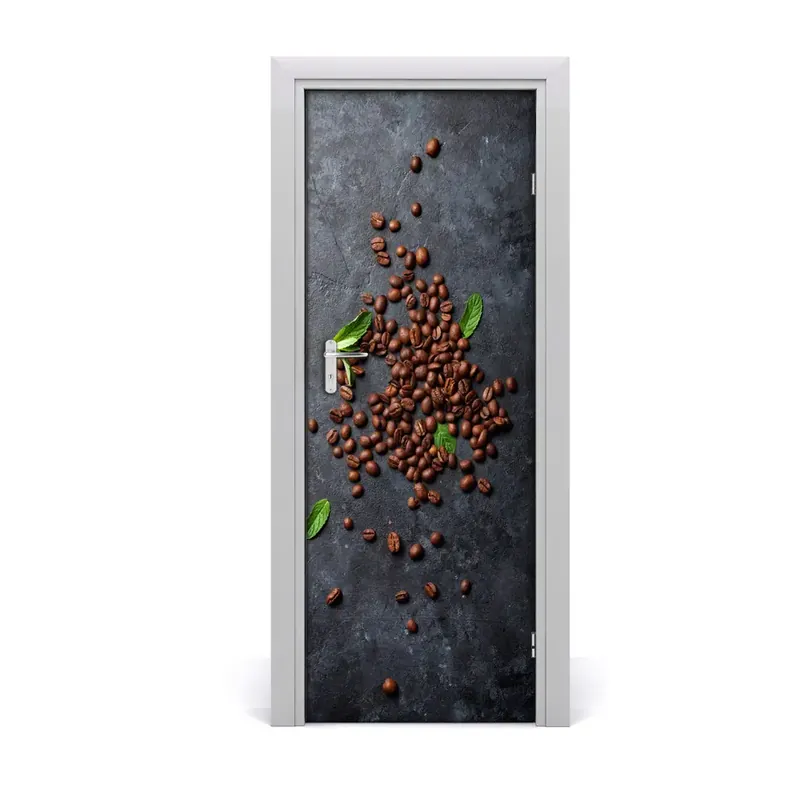 Autocolant uşă Boabe de cafea Livrare rapidă