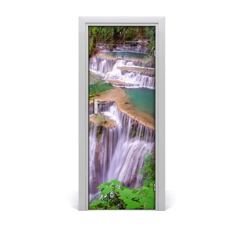 Reduceri Autocolant pentru uși Cascada în junglă