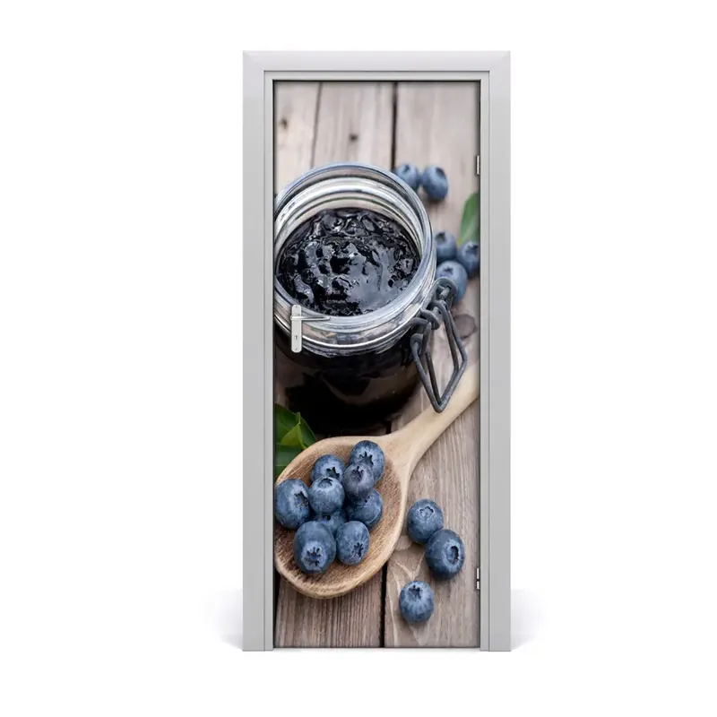 Autocolant de uşă Dulceata de afine Nu rata