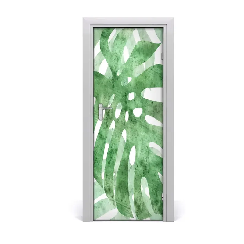 Autocolant de uşă Frunza de monstera Ofertă specială