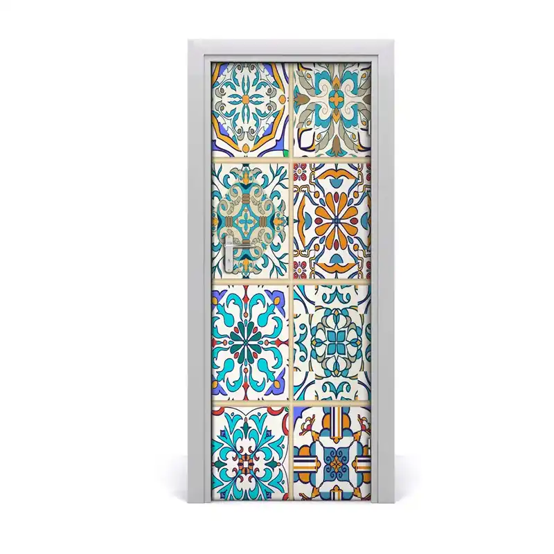 Tapet autocolant pentru uși Placi ceramice colorate Ofertă specială