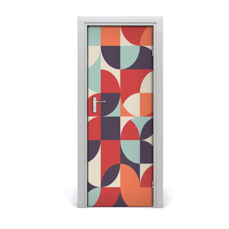 Autocolant de uşă Fundal retro abstract Retur gratuit