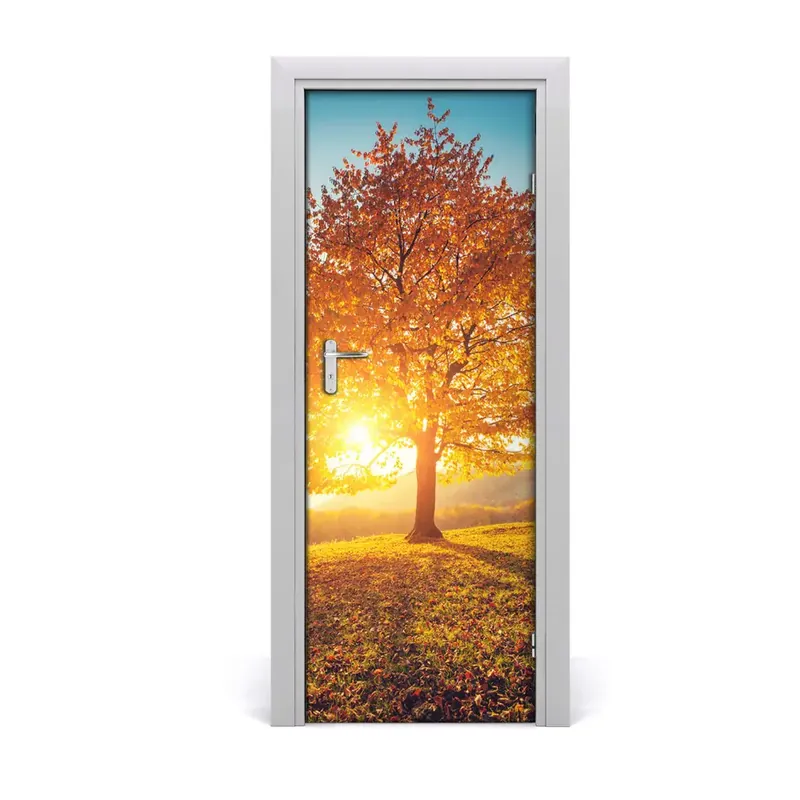 Autocolant de uși Arborele soarelui de toamnă Ofertă limitată