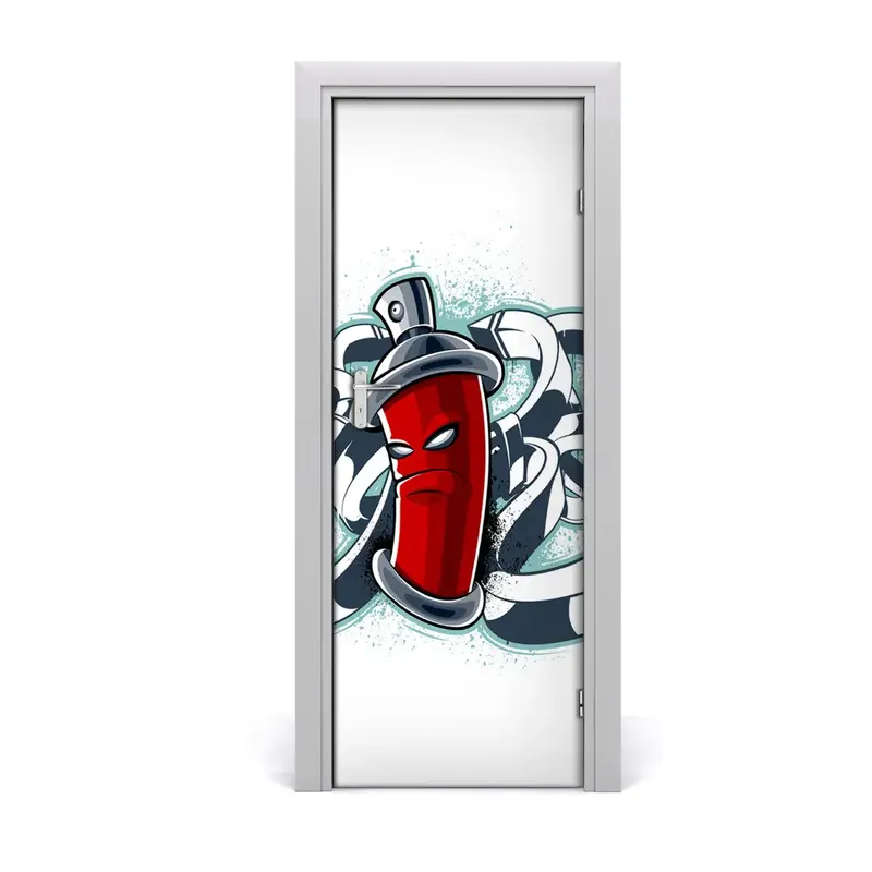 Autocolant uşă Vopsea spray roșu graffiti Preț promoțional