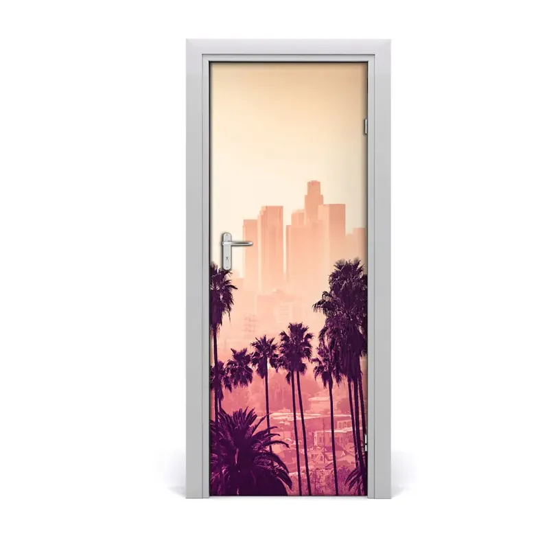 Tapet autocolant pentru uși Orașul palmierilor din Los Angeles Disponibil imediat