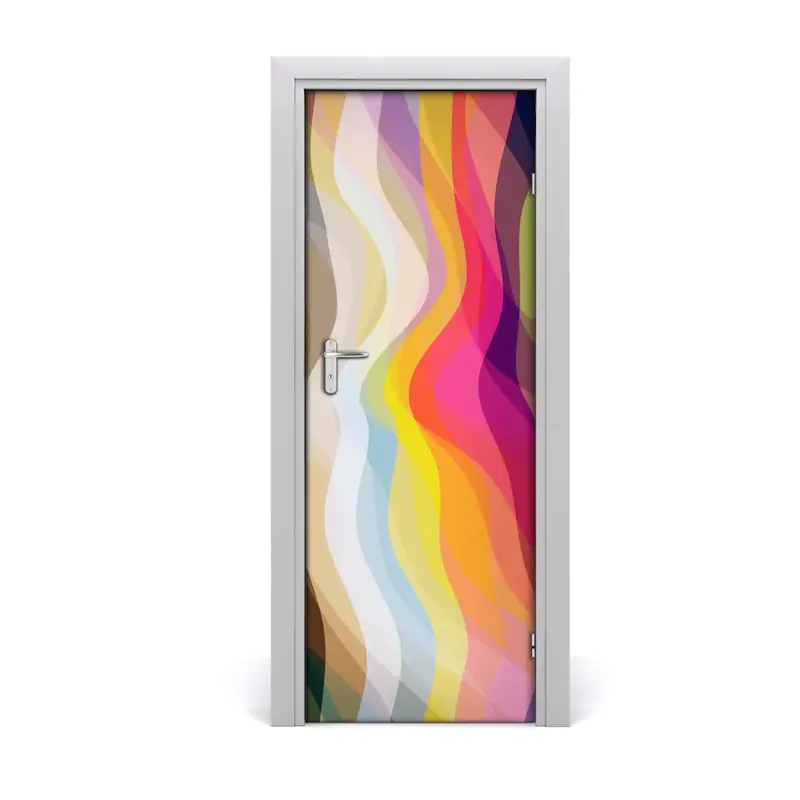 Autocolant de uși Valuri colorate Lichidare de stoc