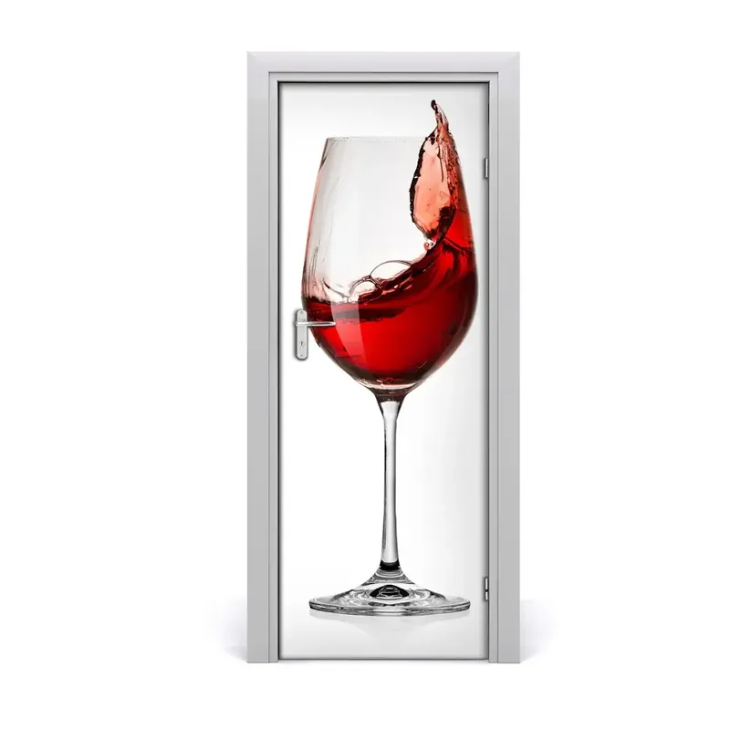 Plată sigură Tapet autocolant pentru uși Un pahar de vin roșu