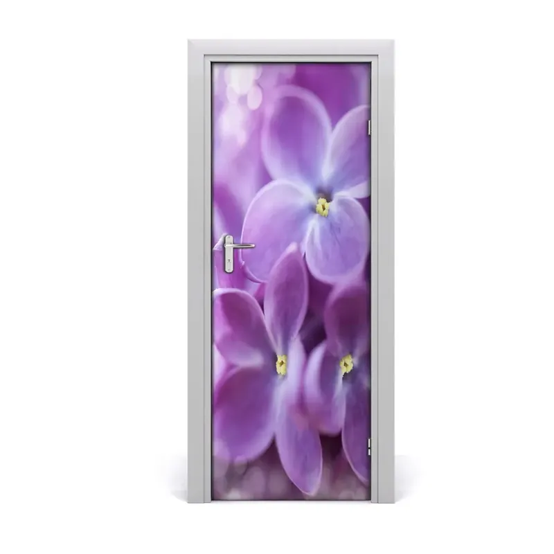 Autocolant uşă Flori de liliac violet Livrare rapidă