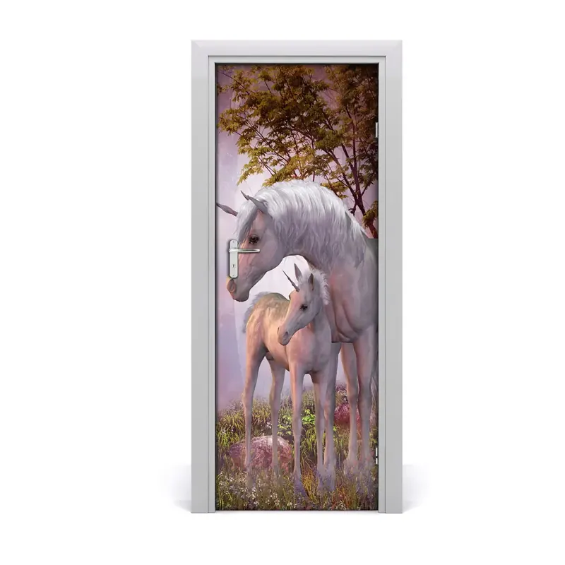 Autocolant pentru uși Unicorni Discount
