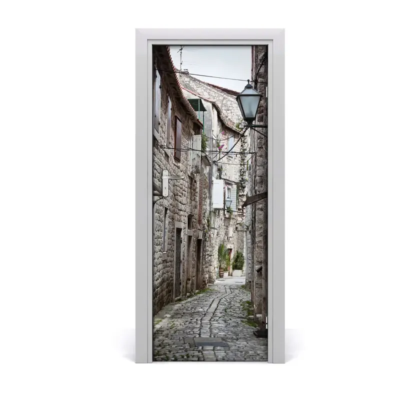 Autocolant de uşă Strada de piatra Croatia Plată securizată