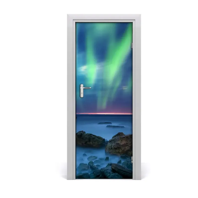 Autocolant pentru uși Aurora boreală în Norvegia Cumpără acum