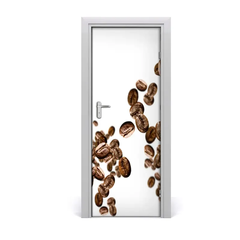 Tapet autocolant pentru uși Căderea boabelor de cafea Discount