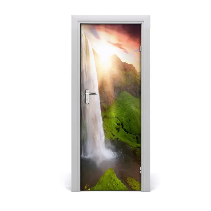 Preț mic Autocolant de uși Cascada cu raze de soare
