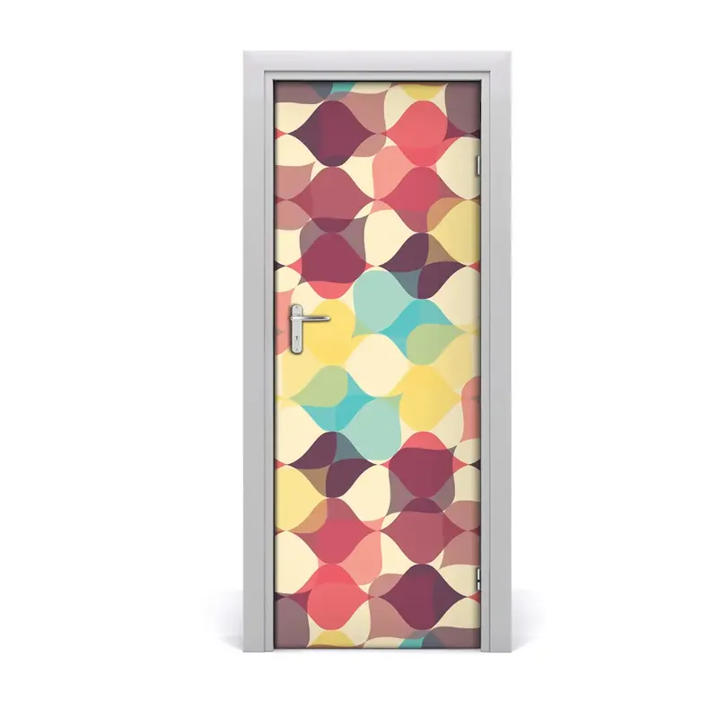 Mai ieftin Autocolant pentru uși Fundal retro geometric
