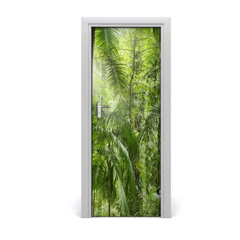 Autocolant pentru uși Pădurea tropicală cu palmieri Reduceri