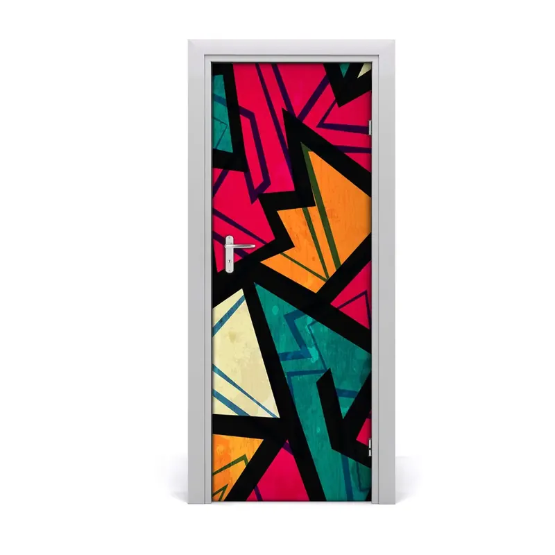 Autocolant de uşă Fundal geometric Disponibil imediat