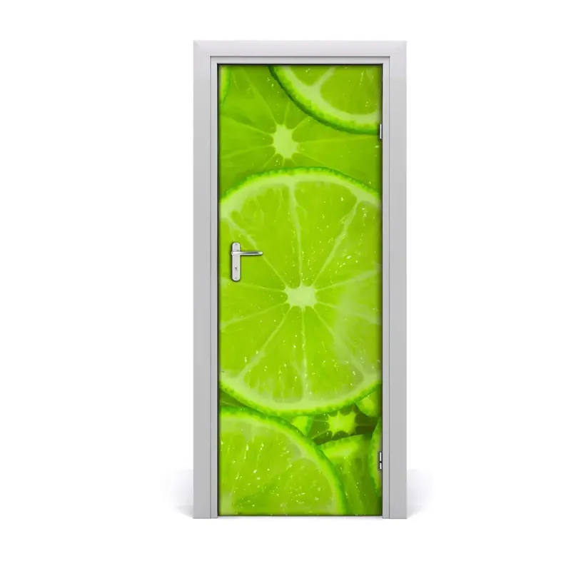 Autocolant de uși Lime proaspete Retur gratuit