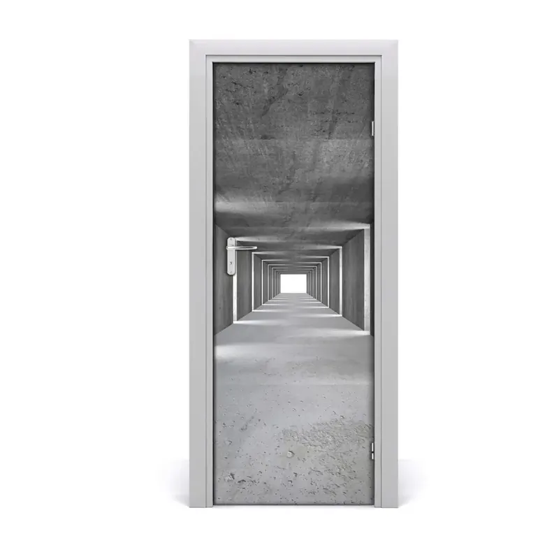 Autocolant pentru uși Tunel de beton Retur ușor