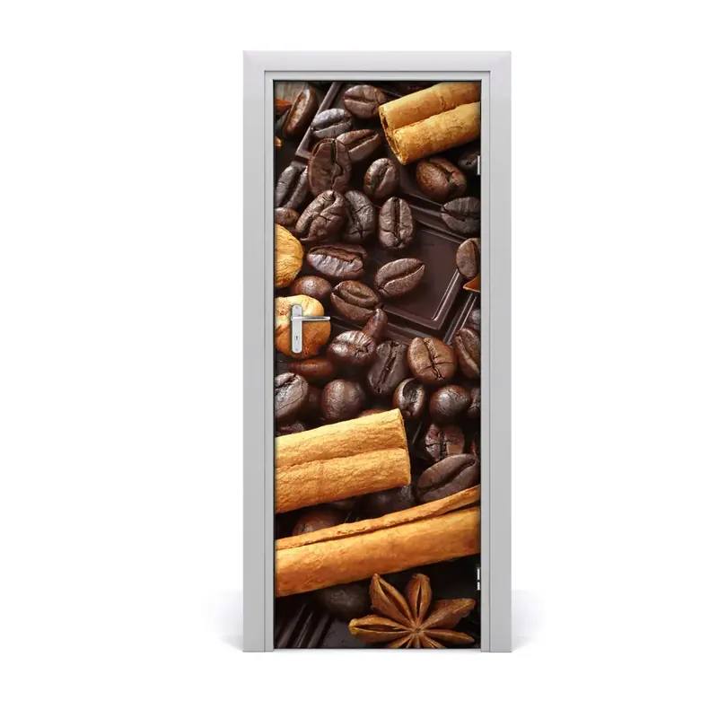 Comandă acum Tapet autocolant pentru uși Ciocolata cafea scortisoara