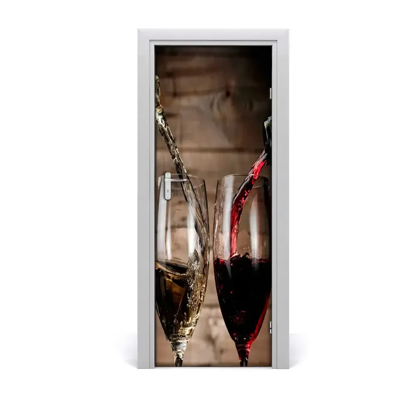 Autocolant uşă Pahare de vin Nu rata