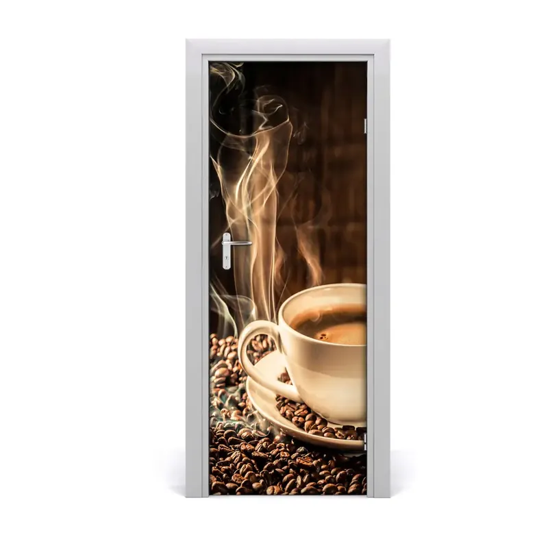 Livrare expres Autocolant pentru uși Cafea aromata