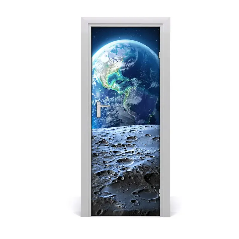 Autocolant de uși Vedere planeta Pământ de pe lună Disponibil imediat