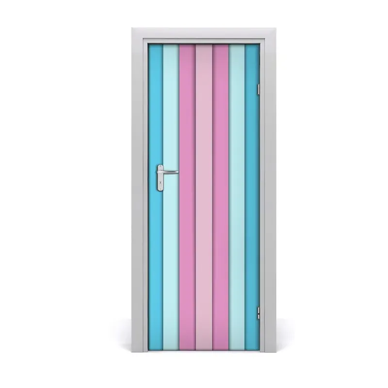 Cumpără online Autocolant de uși Dungi pastelate colorate