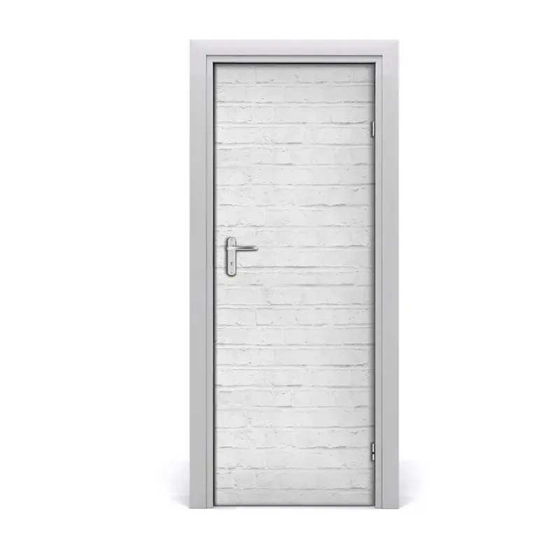 Autocolant uşă Perete de caramida caramida alba Retur ușor
