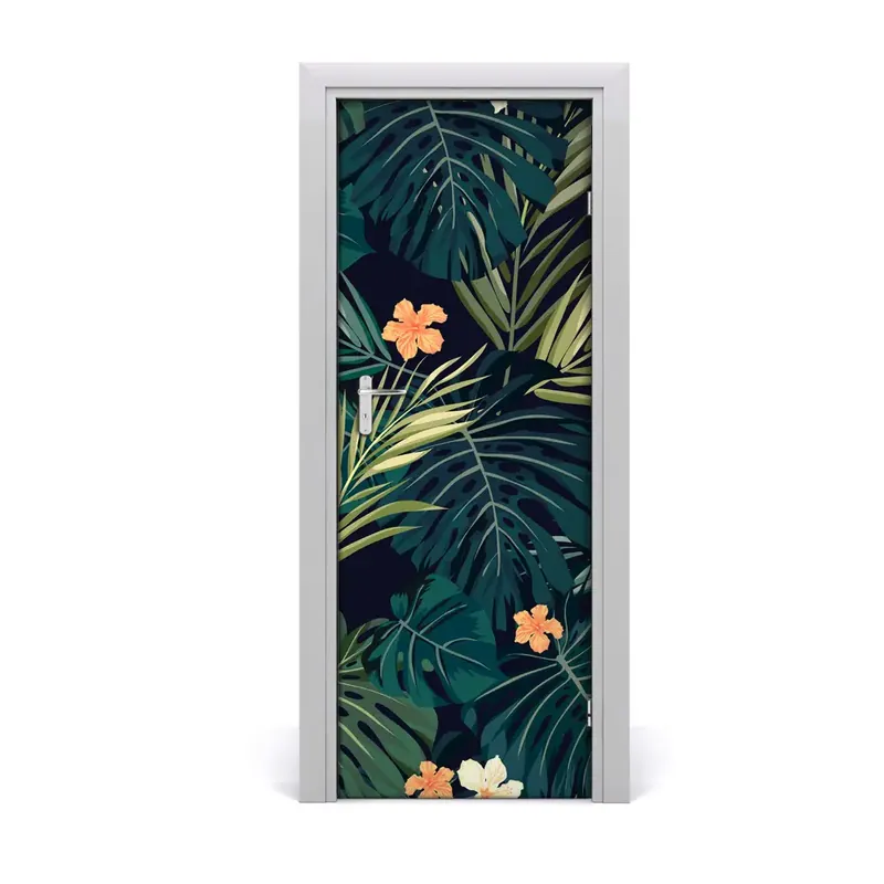 Autocolant de uși Flori tropicale Ofertă
