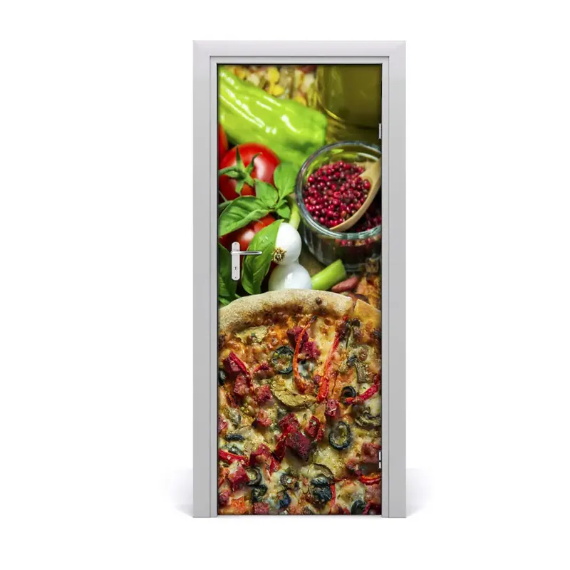 Autocolant pentru uși Pizza delicioasă Plată securizată