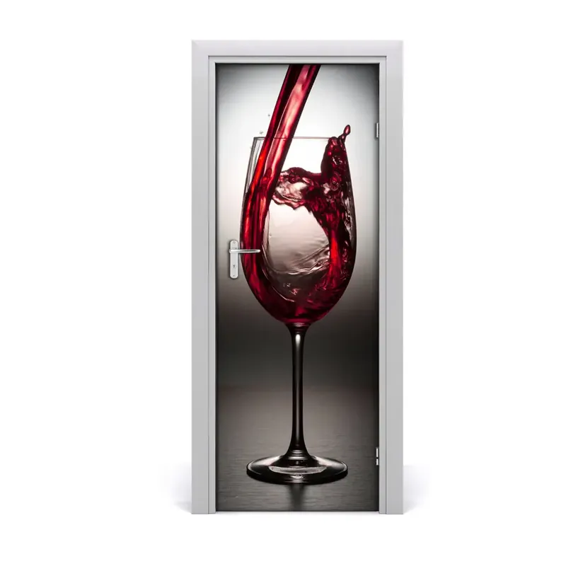 Autocolant de uşă Un pahar de vin Ofertă specială