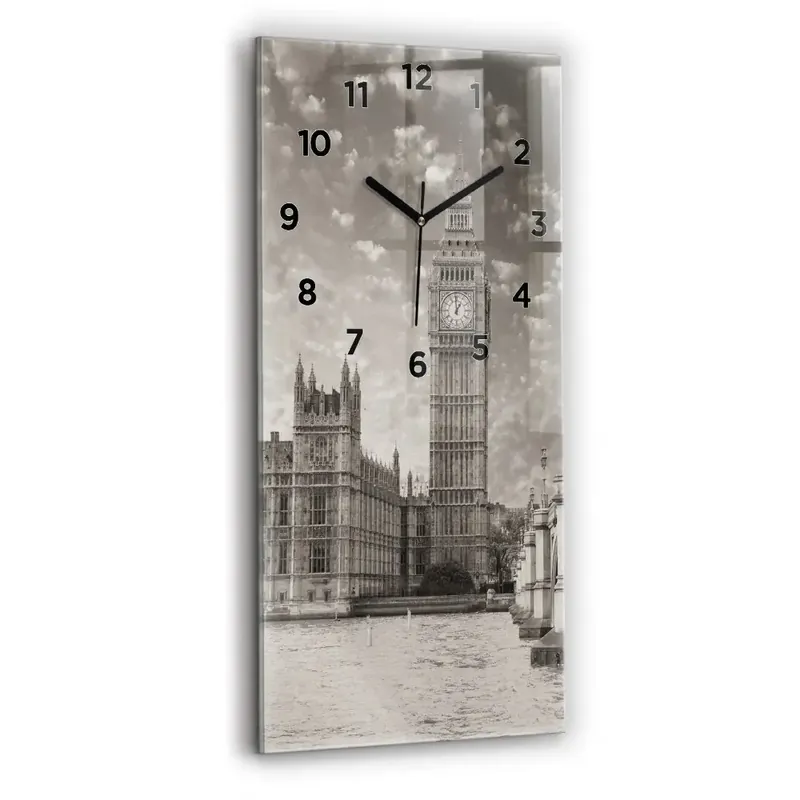 Ceas de sticlă pe perete vertical Londra Anglia Big Ben Cumpărături sigure