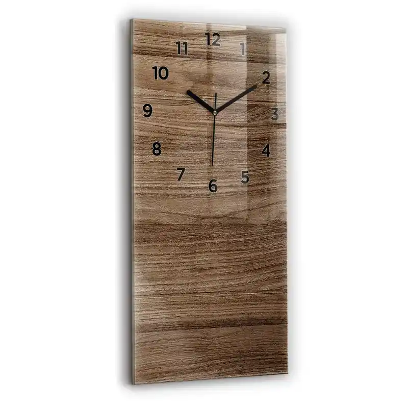 Bestseller Ceas de sticlă pe perete vertical Lemn închis la culoare