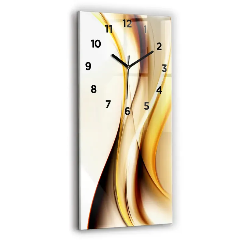 Ceas din sticlă dreptunghiular vertical Abstracția valurilor Chilipir